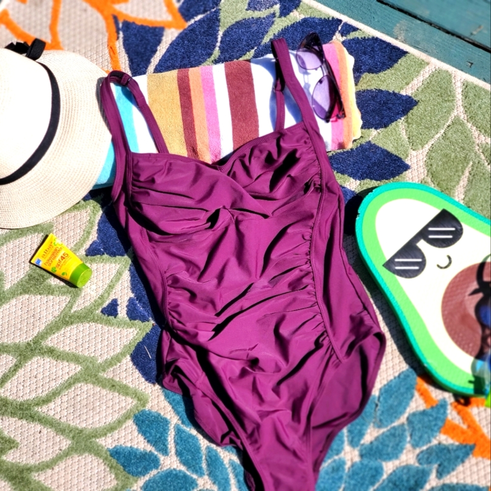 One Piece Plum/Sangria Color Swimsuit
